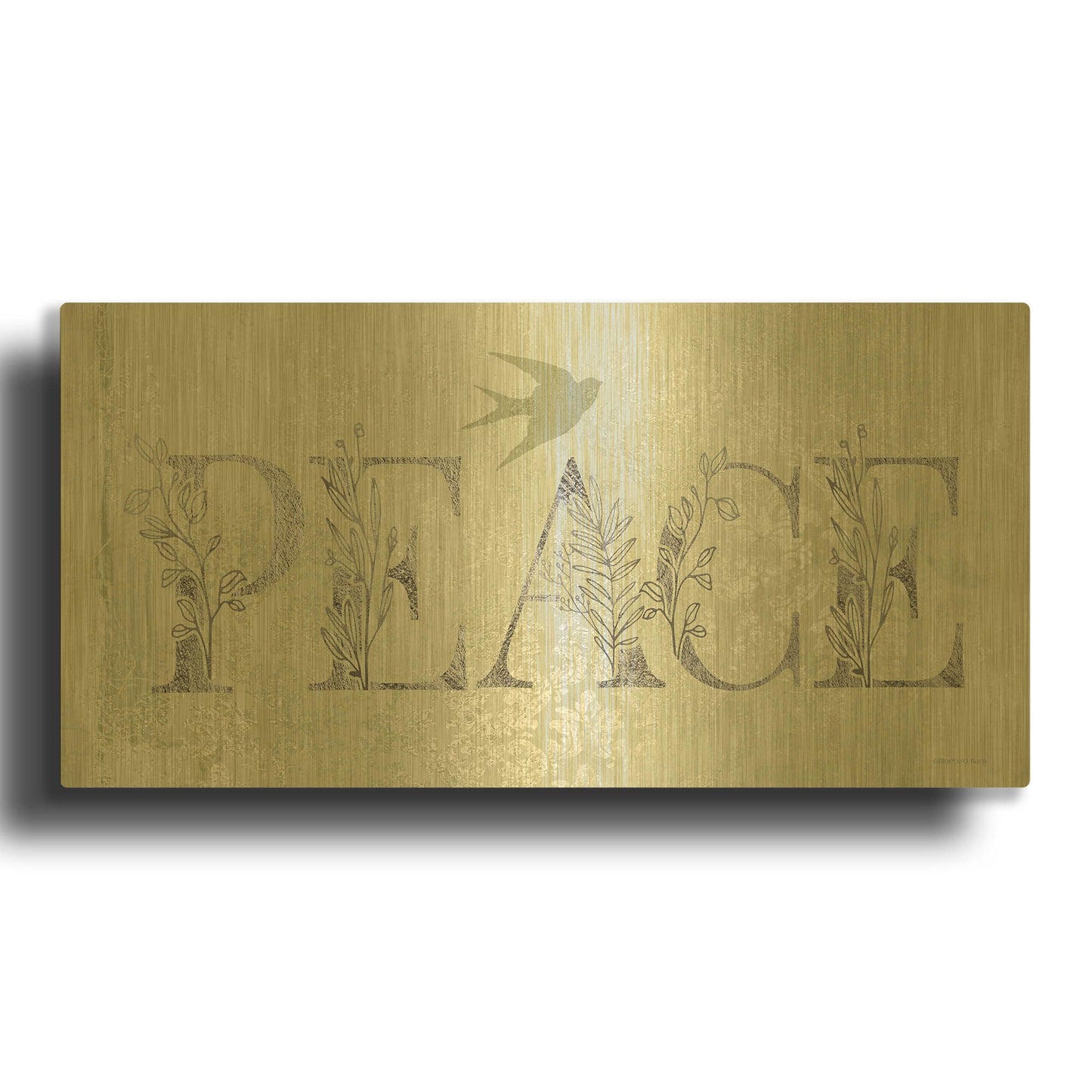 'Peace II' By Bluebird Barn Gold Metal Wall Art