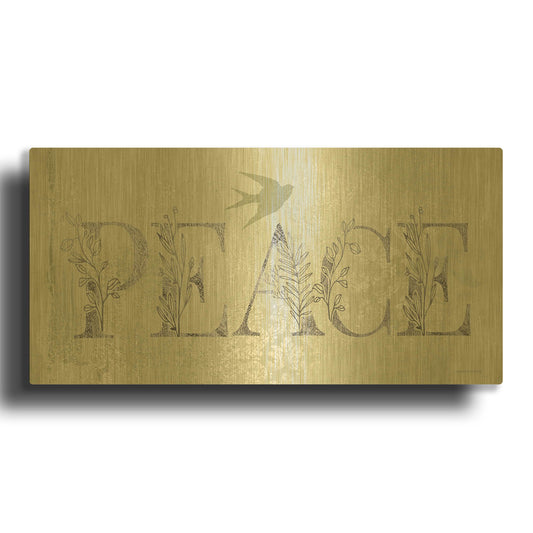 'Peace II' By Bluebird Barn Gold Metal Wall Art