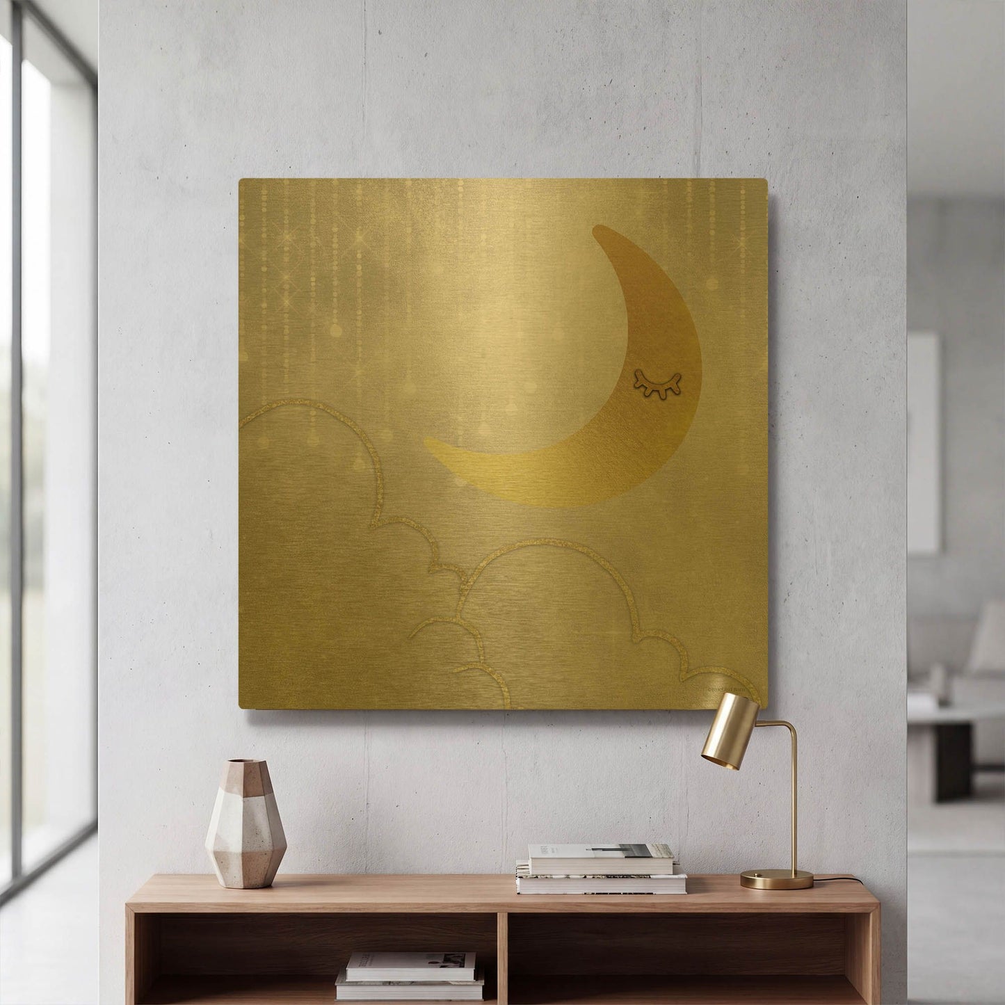 'Gold Moon' By Bluebird Barn Gold Metal Wall Art