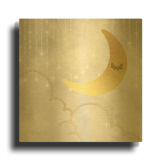 'Gold Moon' By Bluebird Barn Gold Metal Wall Art
