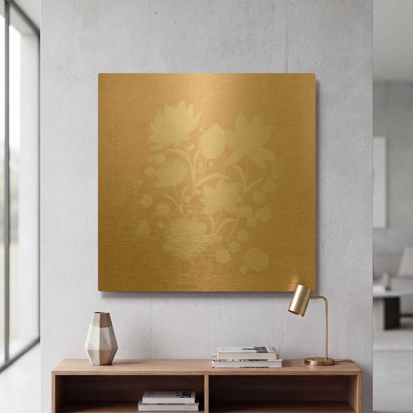 'Pink Flower Bunch I' By Bluebird Barn Gold Metal Wall Art