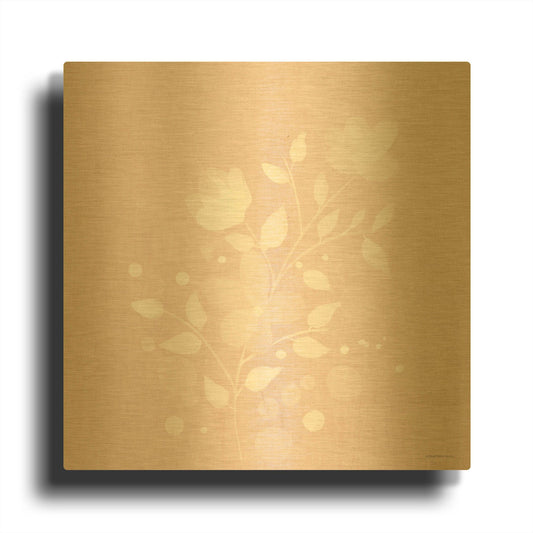 'Pink Flower Bunch II' By Bluebird Barn Gold Metal Wall Art