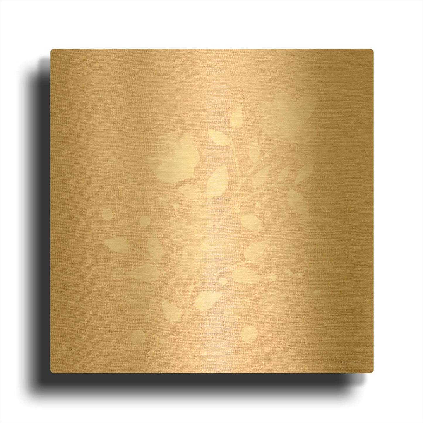 'Pink Flower Bunch II' By Bluebird Barn Gold Metal Wall Art