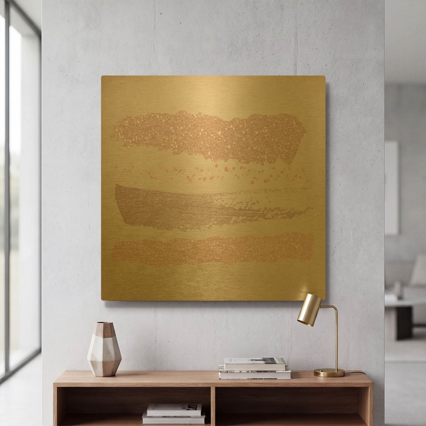 'Pink Glitter I' By Bluebird Barn Gold Metal Wall Art