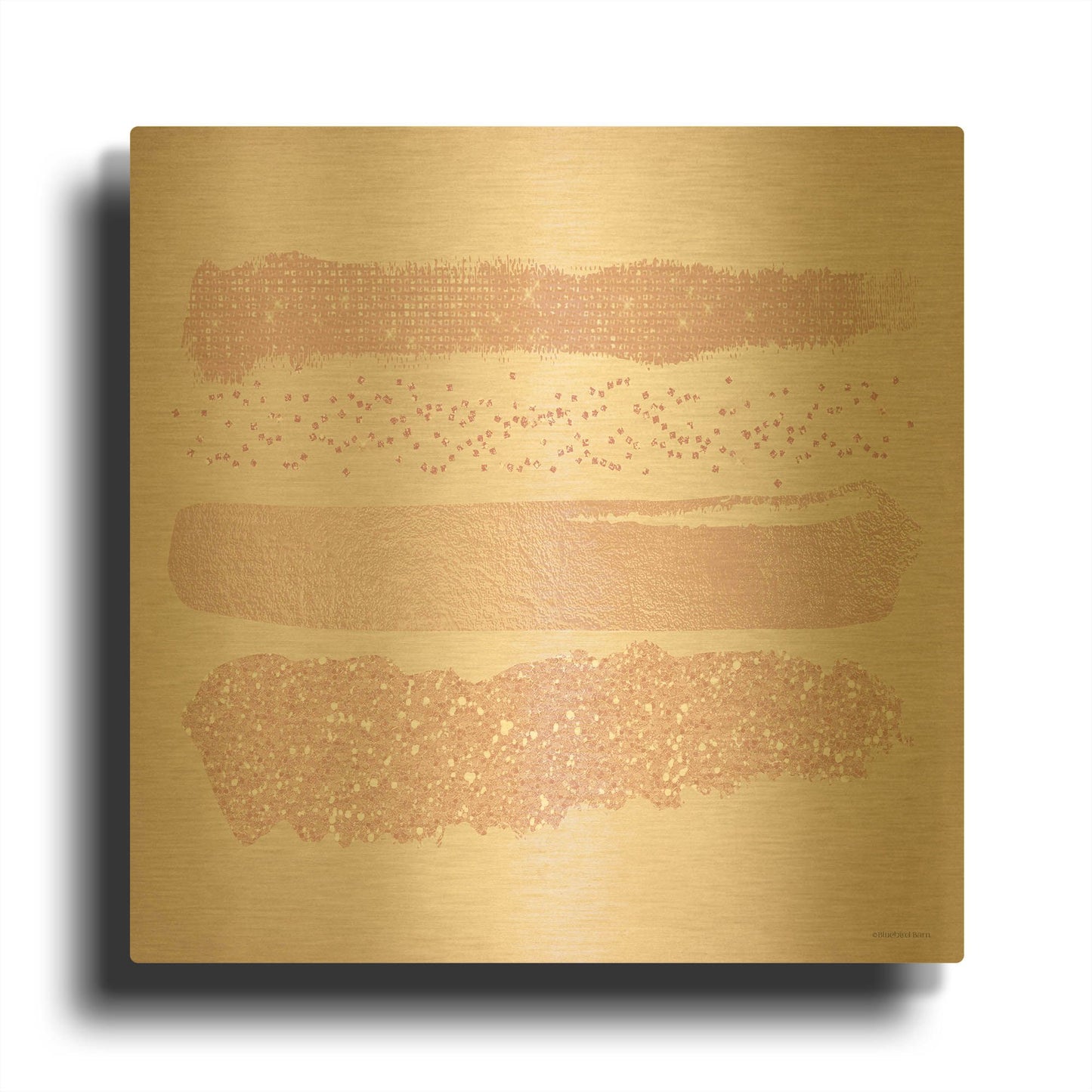 'Pink Glitter II' By Bluebird Barn Gold Metal Wall Art