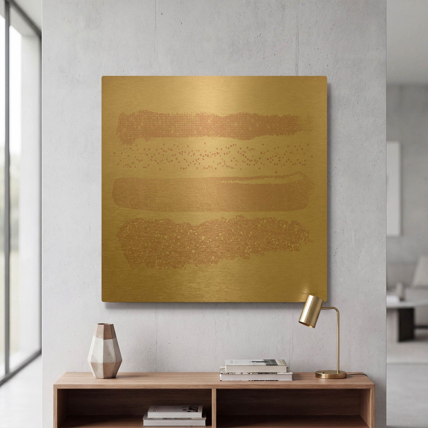 'Pink Glitter II' By Bluebird Barn Gold Metal Wall Art