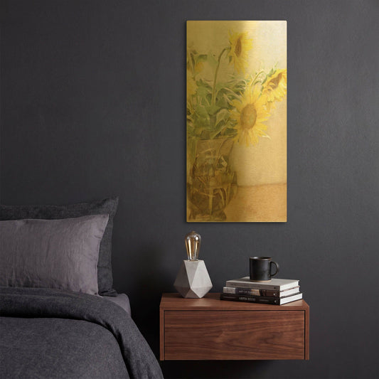 'Sunflower' By Bluebird Barn Gold Metal Wall Art