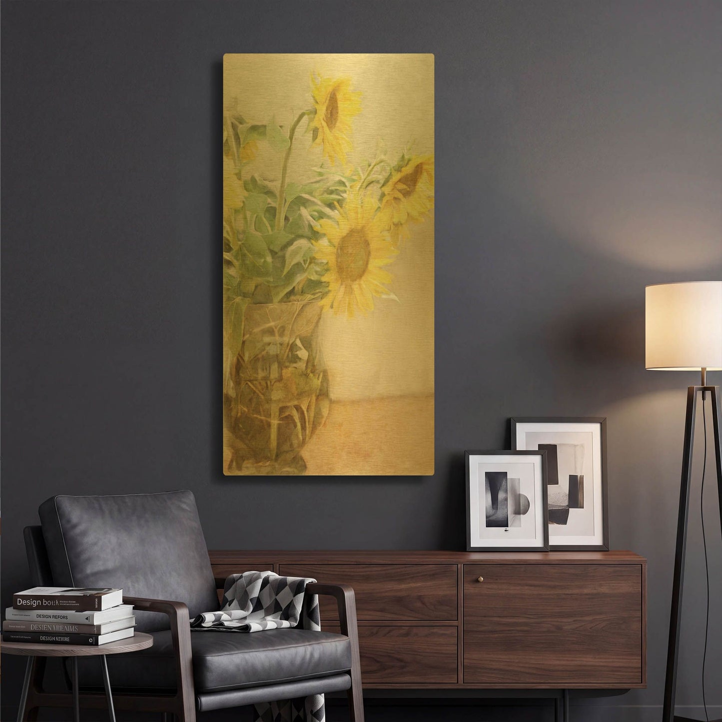 'Sunflower' By Bluebird Barn Gold Metal Wall Art