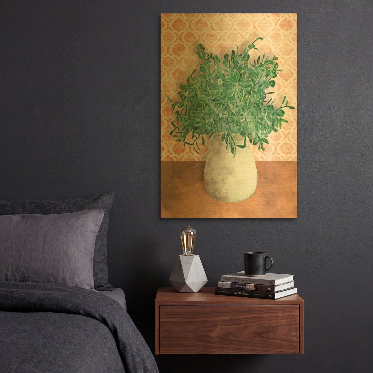 'Terra Greenery' By Bluebird Barn Gold Metal Wall Art