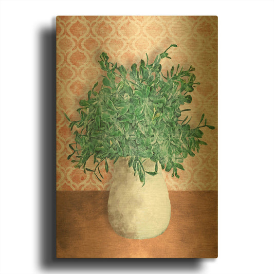 'Terra Greenery' By Bluebird Barn Gold Metal Wall Art