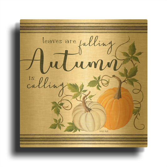 'Autumn is Calling' By Cindy Jacobs Gold Metal Wall Art