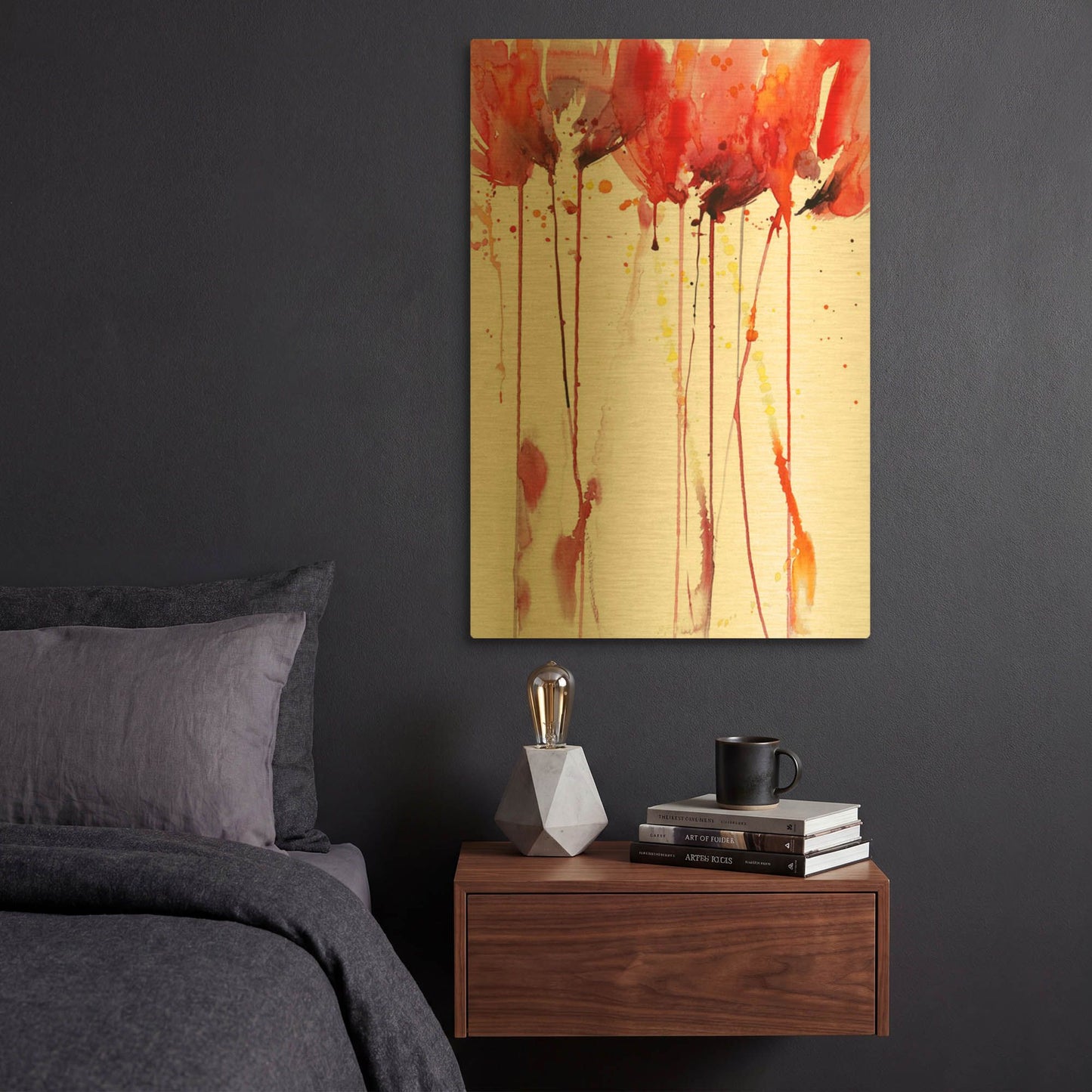 'Tangerine Tango 2' By Lesia Binkin Gold Metal Wall Art