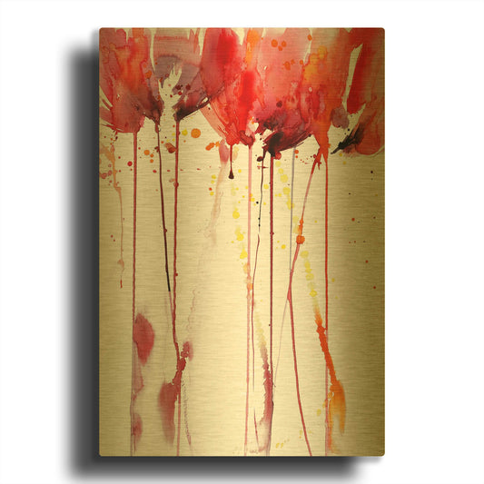 'Tangerine Tango 2' By Lesia Binkin Gold Metal Wall Art
