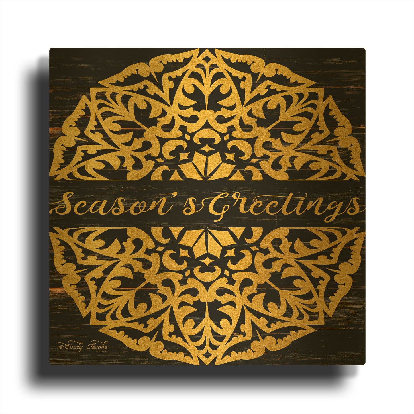 'Season' By Cindy Jacobs Gold Metal Wall Art