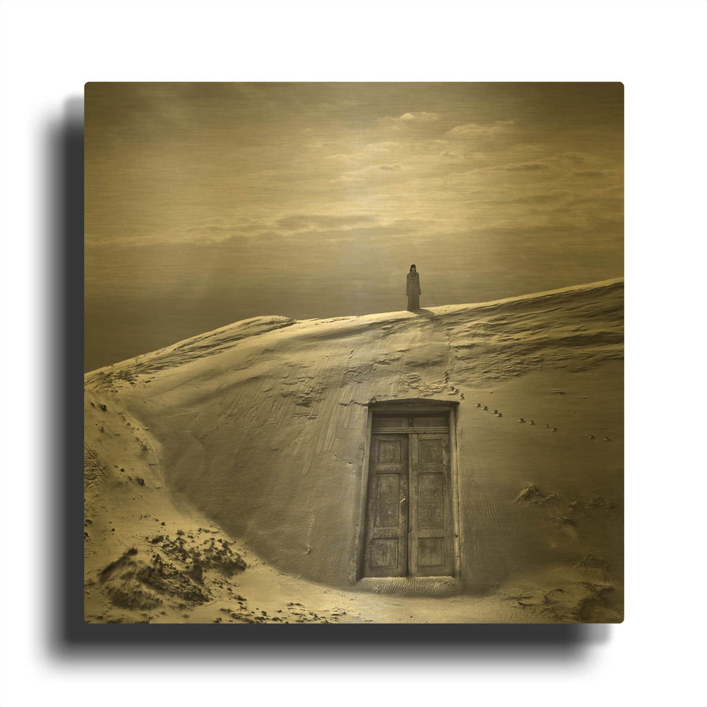 'Doors of Perception' By Dariusz Klimczak Gold Metal Wall Art