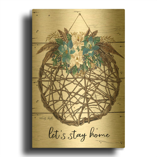 'Let' By Cindy Jacobs Gold Metal Wall Art