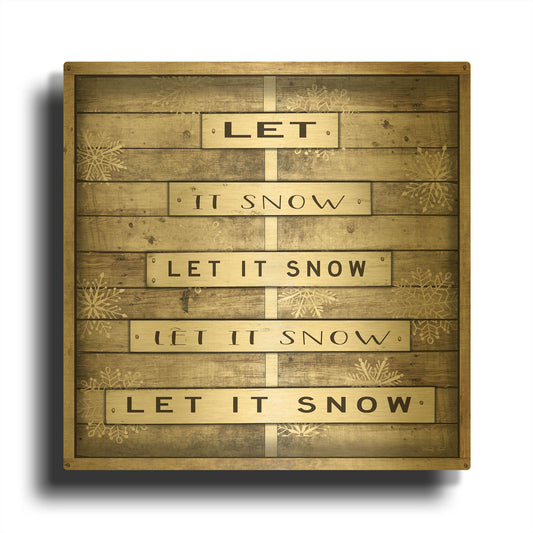 'Let It Snow' By Cindy Jacobs Gold Metal Wall Art