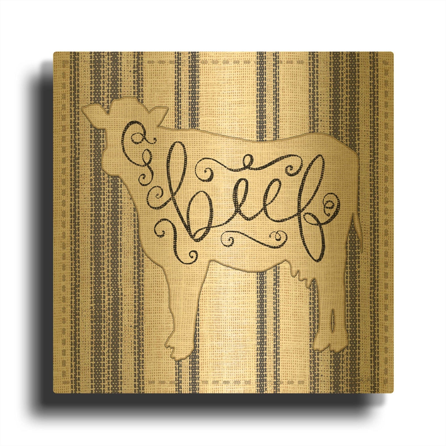 'Beef EXC' By Cindy Jacobs Gold Metal Wall Art