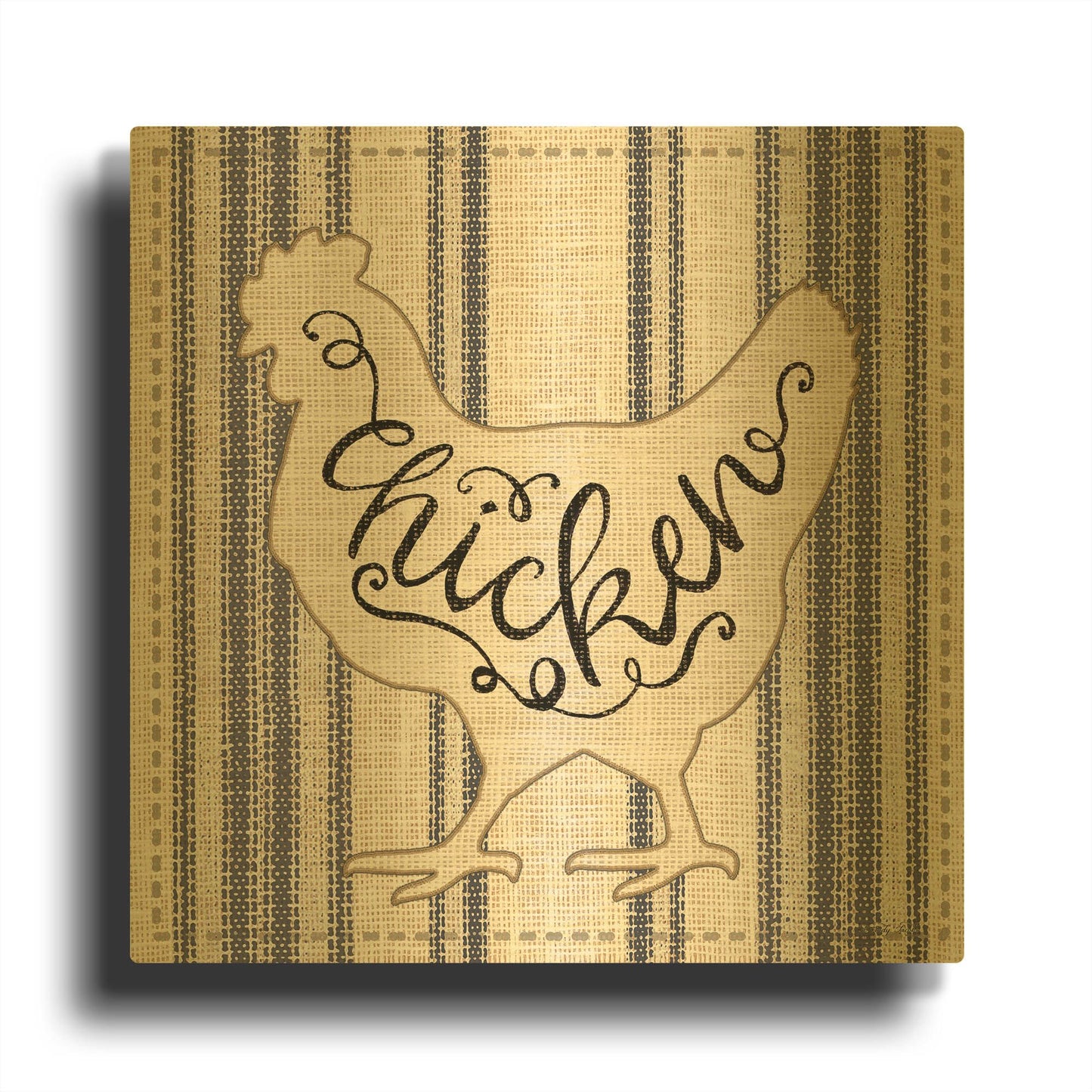 'Chicken' By Cindy Jacobs Gold Metal Wall Art
