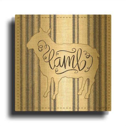 'Lamb' By Cindy Jacobs Gold Metal Wall Art