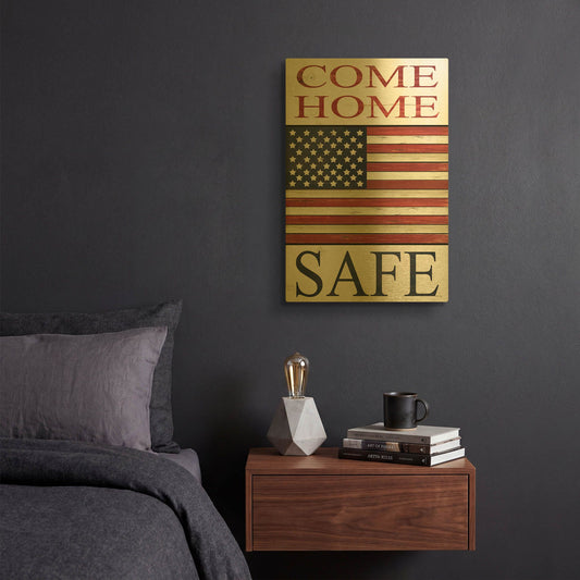 'Come Home Safe Patriot' By Cindy Jacobs Gold Metal Wall Art