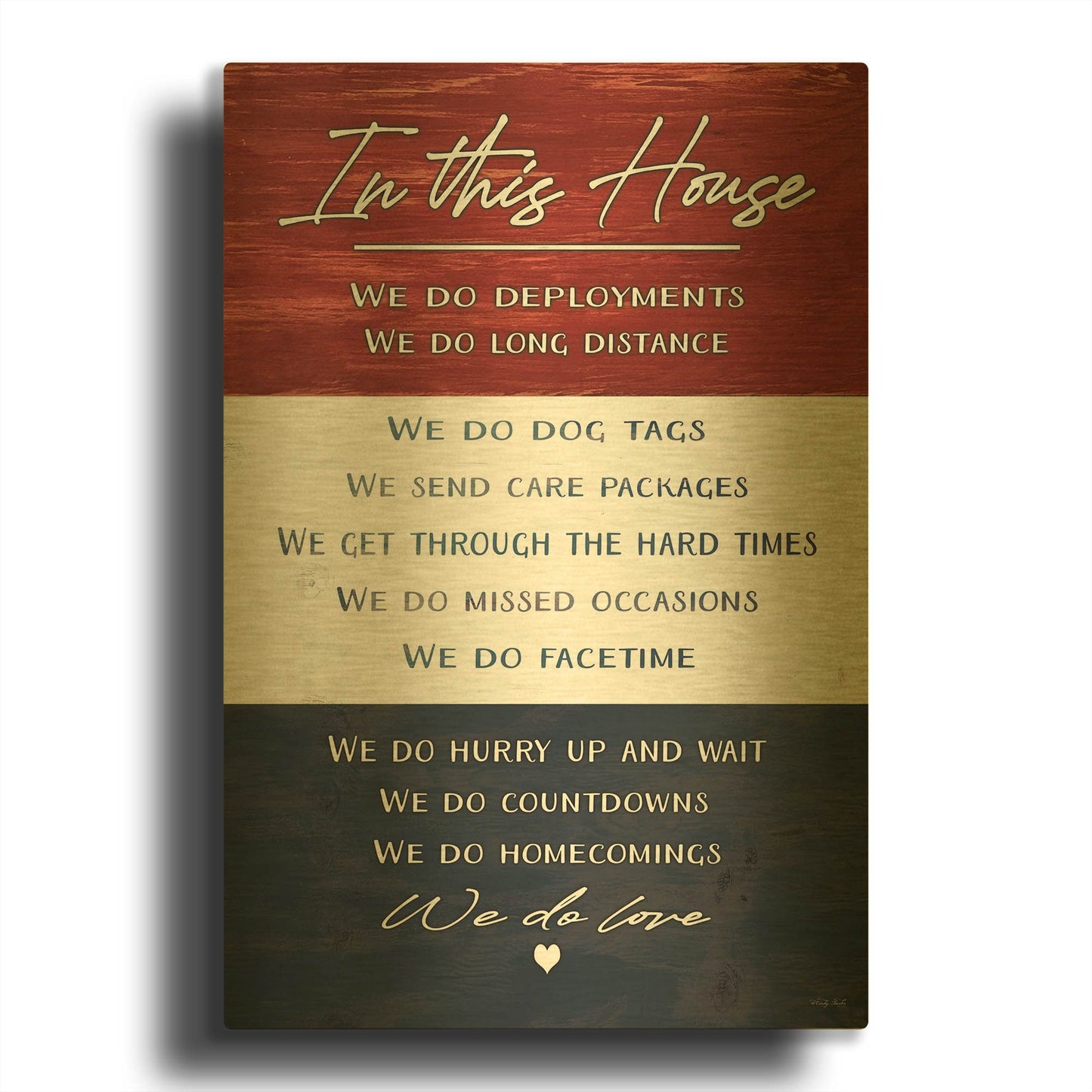 'In This House' By Cindy Jacobs Gold Metal Wall Art