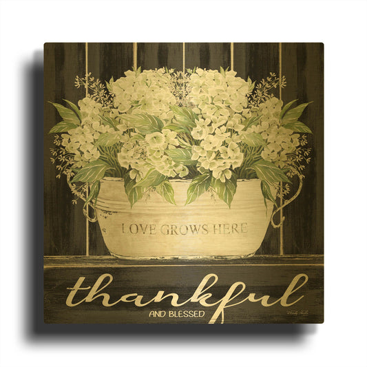 'Thankful & Blessed' By Cindy Jacobs Gold Metal Wall Art