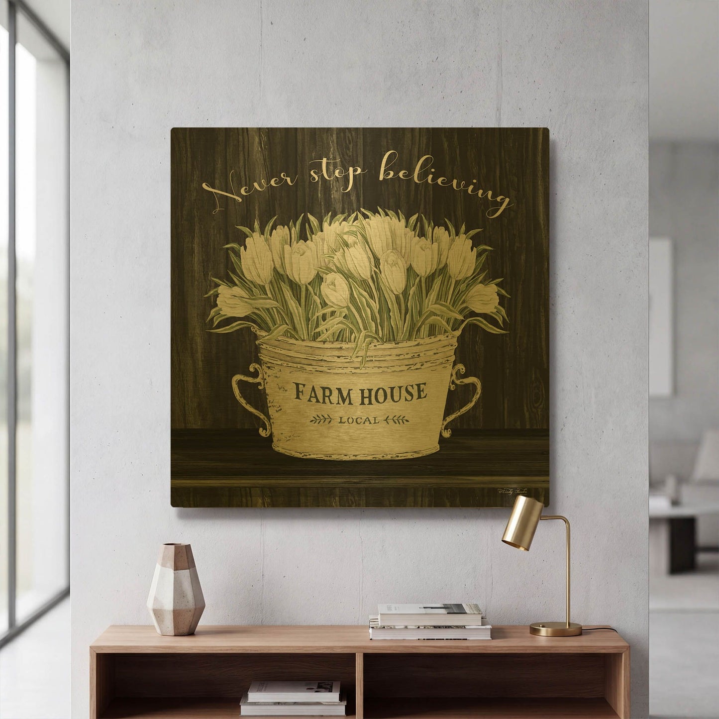 'Never Stop Believing' By Cindy Jacobs Gold Metal Wall Art