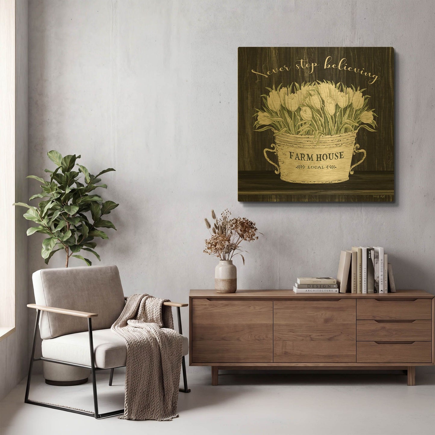 'Never Stop Believing' By Cindy Jacobs Gold Metal Wall Art