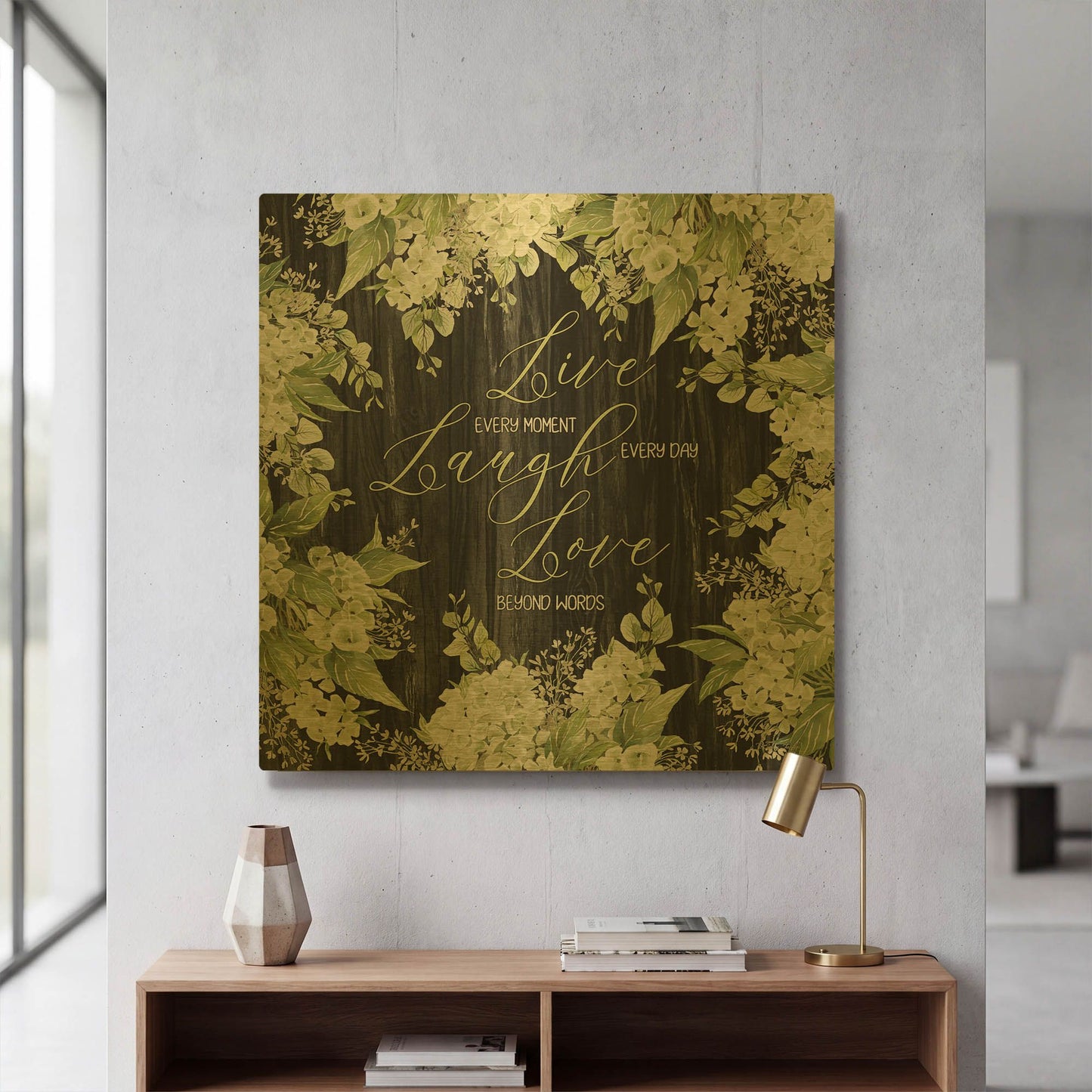 'Live Every Moment' By Cindy Jacobs Gold Metal Wall Art