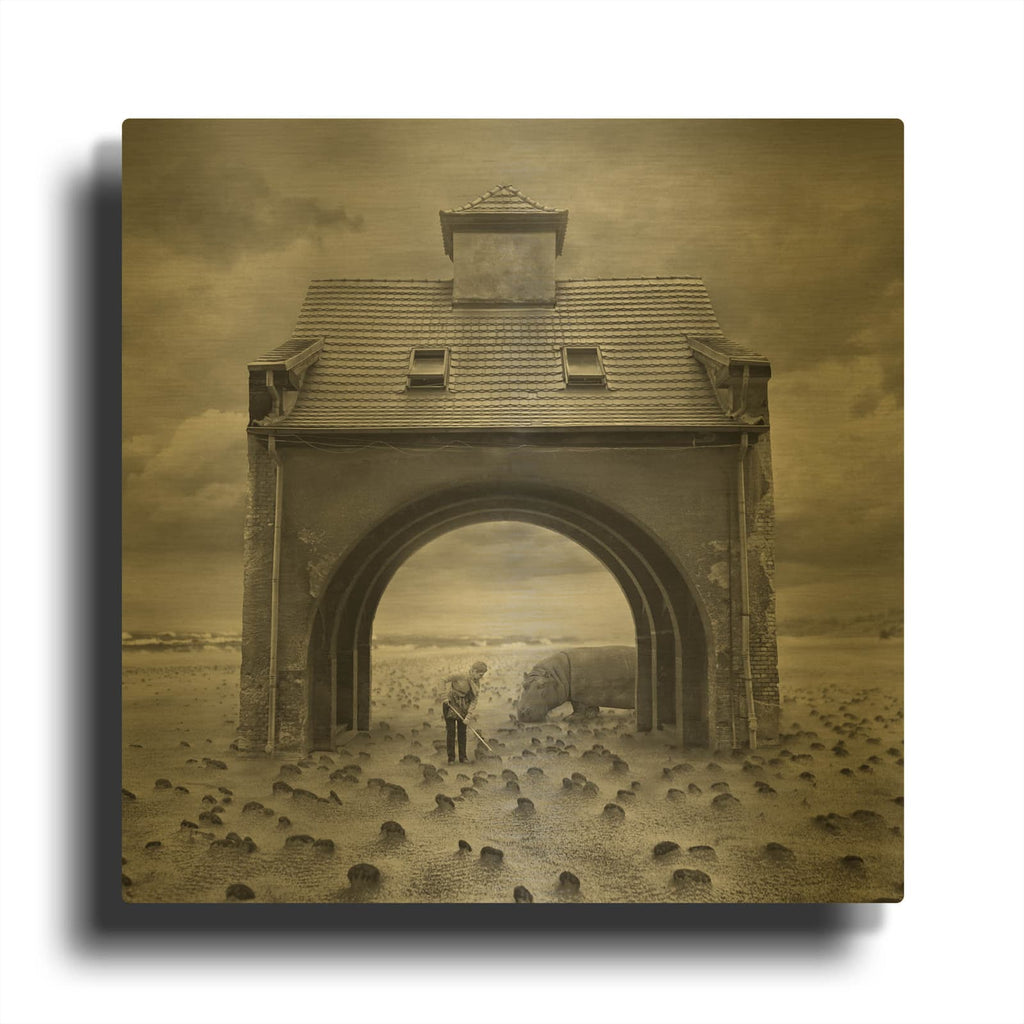 'Gate' By Dariusz Klimczak Gold Metal Wall Art