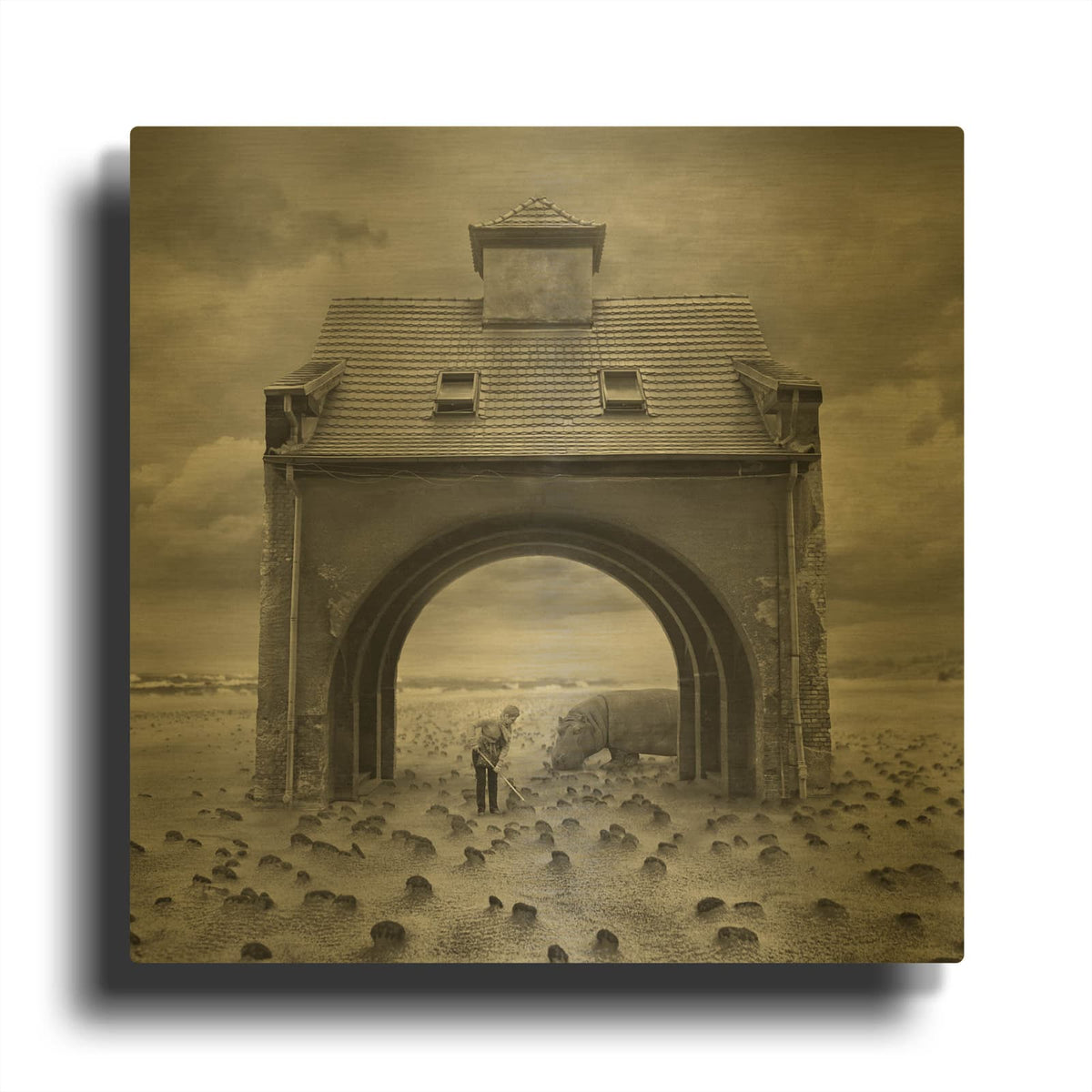 'Gate' By Dariusz Klimczak Gold Metal Wall Art