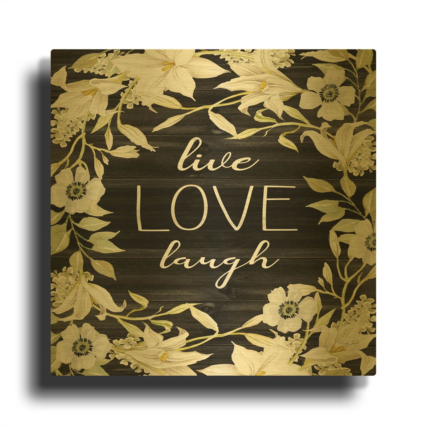 'Live, Love, Laugh' By Cindy Jacobs Gold Metal Wall Art