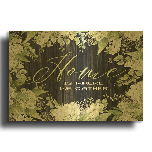 'Home is Where We Gather' By Cindy Jacobs Gold Metal Wall Art