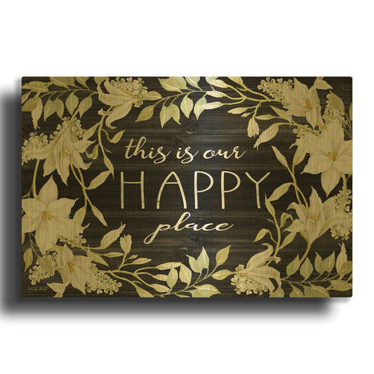 'This is Our Happy Place' By Cindy Jacobs Gold Metal Wall Art