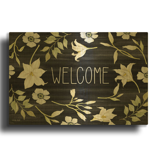 'Welcome Lilies' By Cindy Jacobs Gold Metal Wall Art