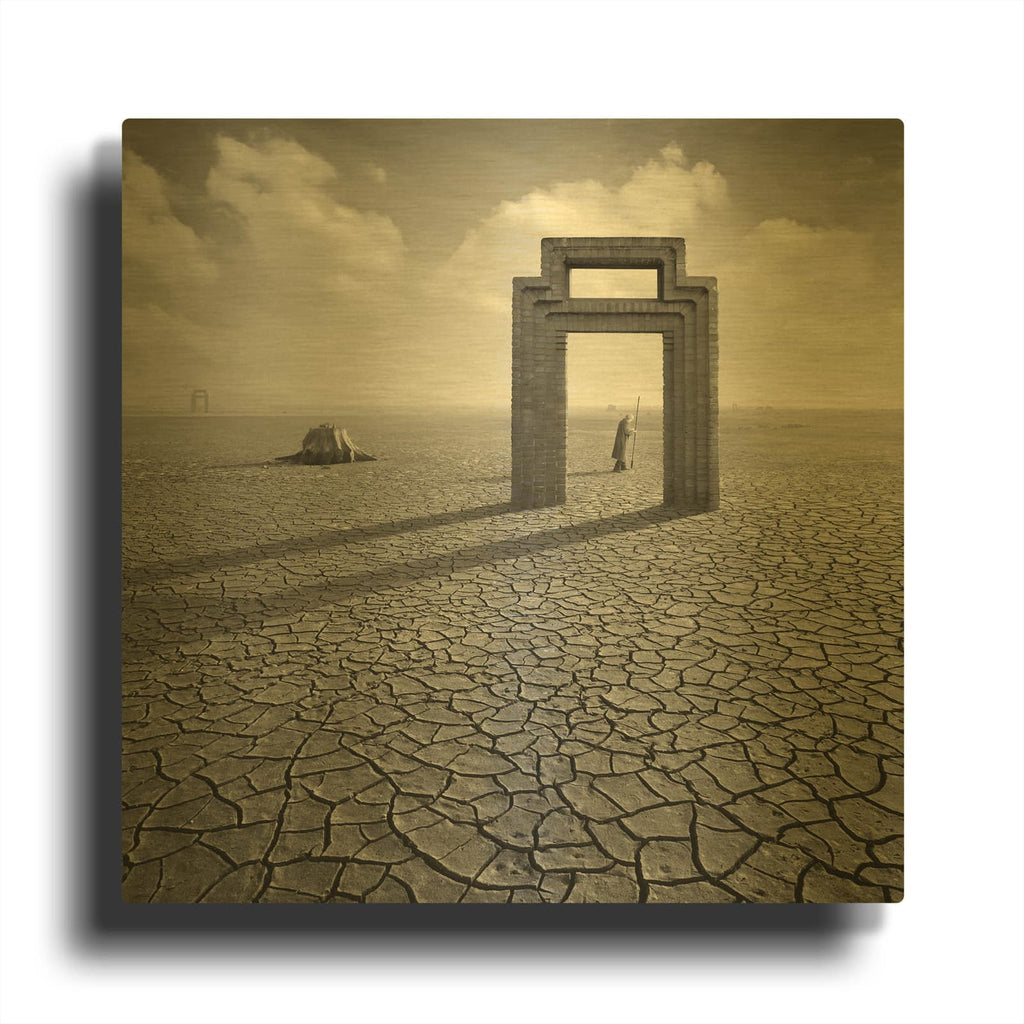 'Gatekeeper' By Dariusz Klimczak Gold Metal Wall Art
