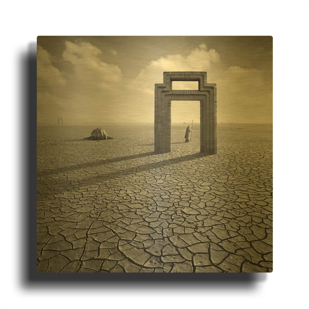 'Gatekeeper' By Dariusz Klimczak Gold Metal Wall Art