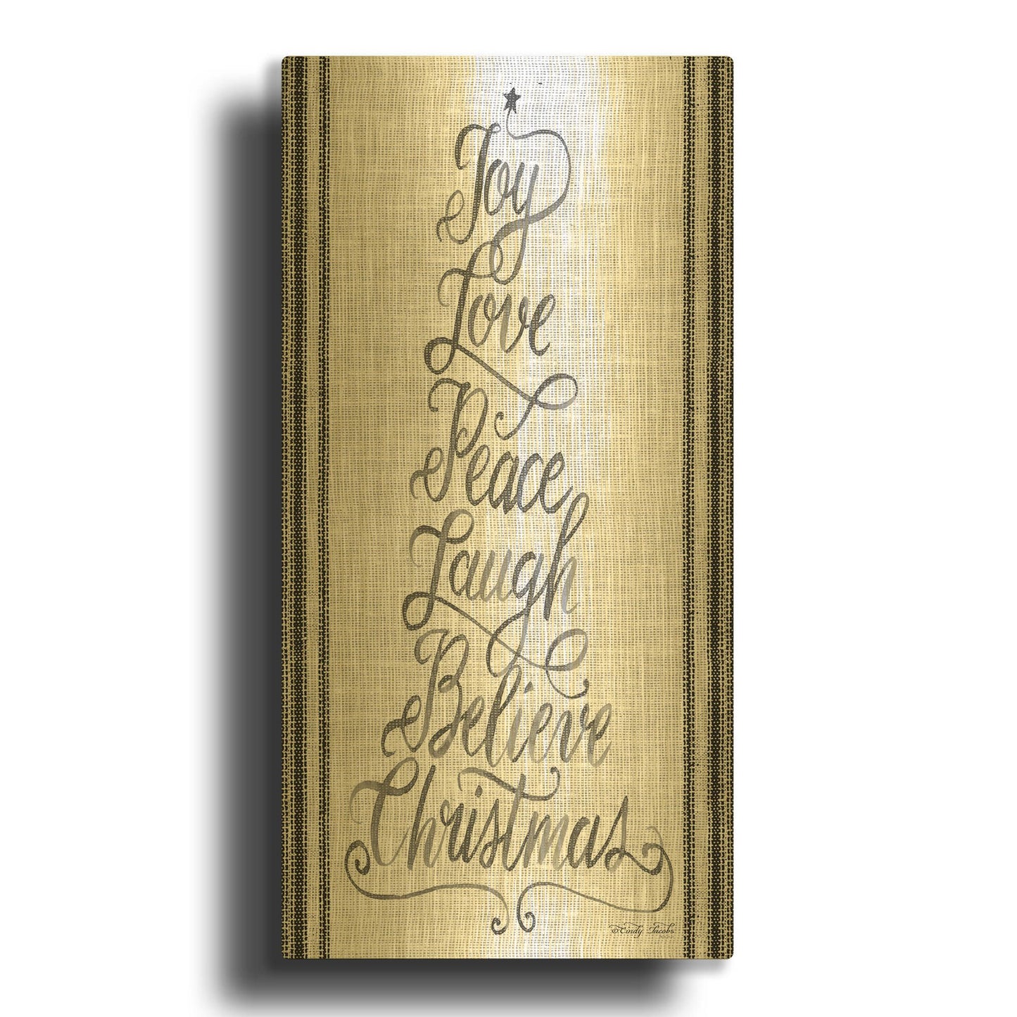 'Christmas Word Tree' By Cindy Jacobs Gold Metal Wall Art