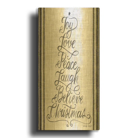'Christmas Word Tree' By Cindy Jacobs Gold Metal Wall Art