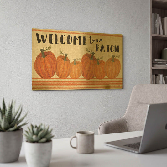 'Welcome to Our Pumpkin Patch' By Cindy Jacobs Gold Metal Wall Art