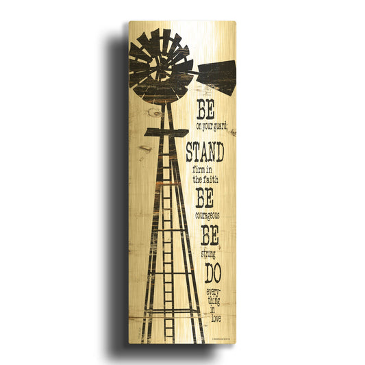 'Windmill Be On Your Guard' By Cindy Jacobs Gold Metal Wall Art