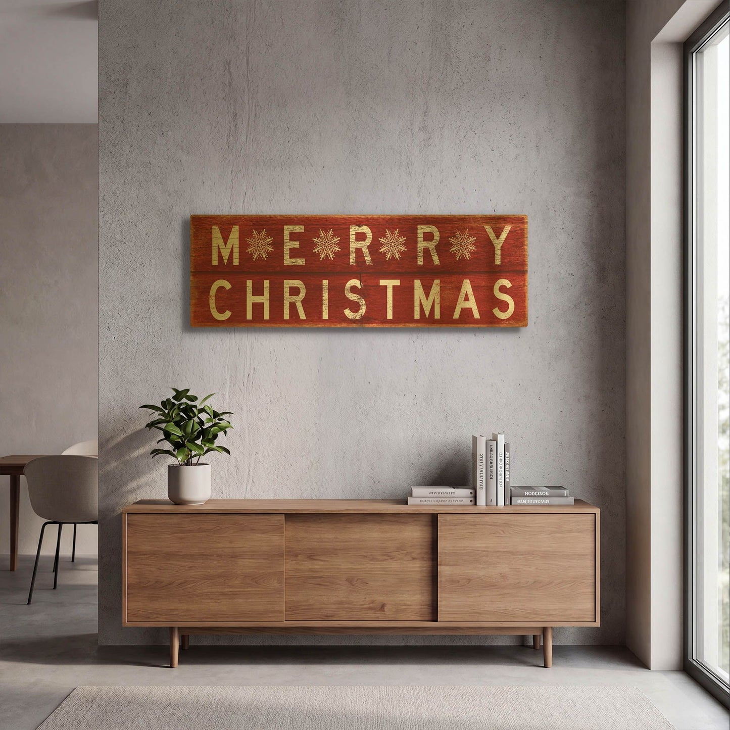 'Merry Christmas Sign 2' By Cindy Jacobs Gold Metal Wall Art
