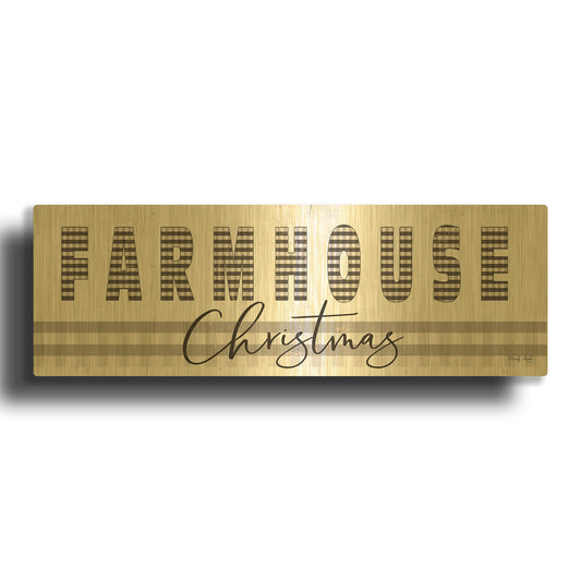 'Farmhouse Christmas' By Cindy Jacobs Gold Metal Wall Art