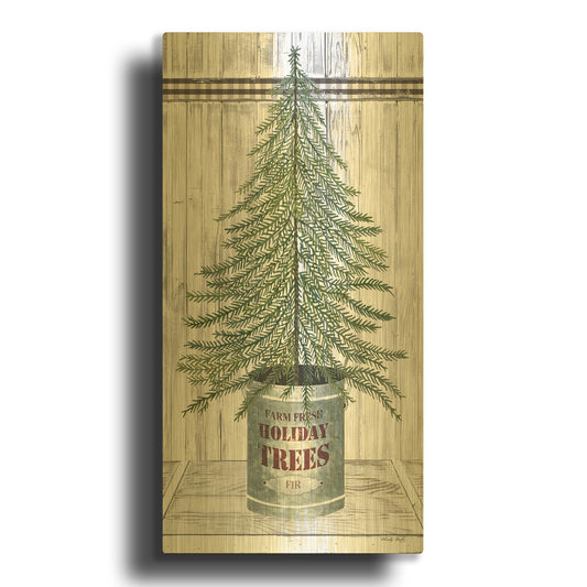 'Galvanized Pot Fir' By Cindy Jacobs Gold Metal Wall Art