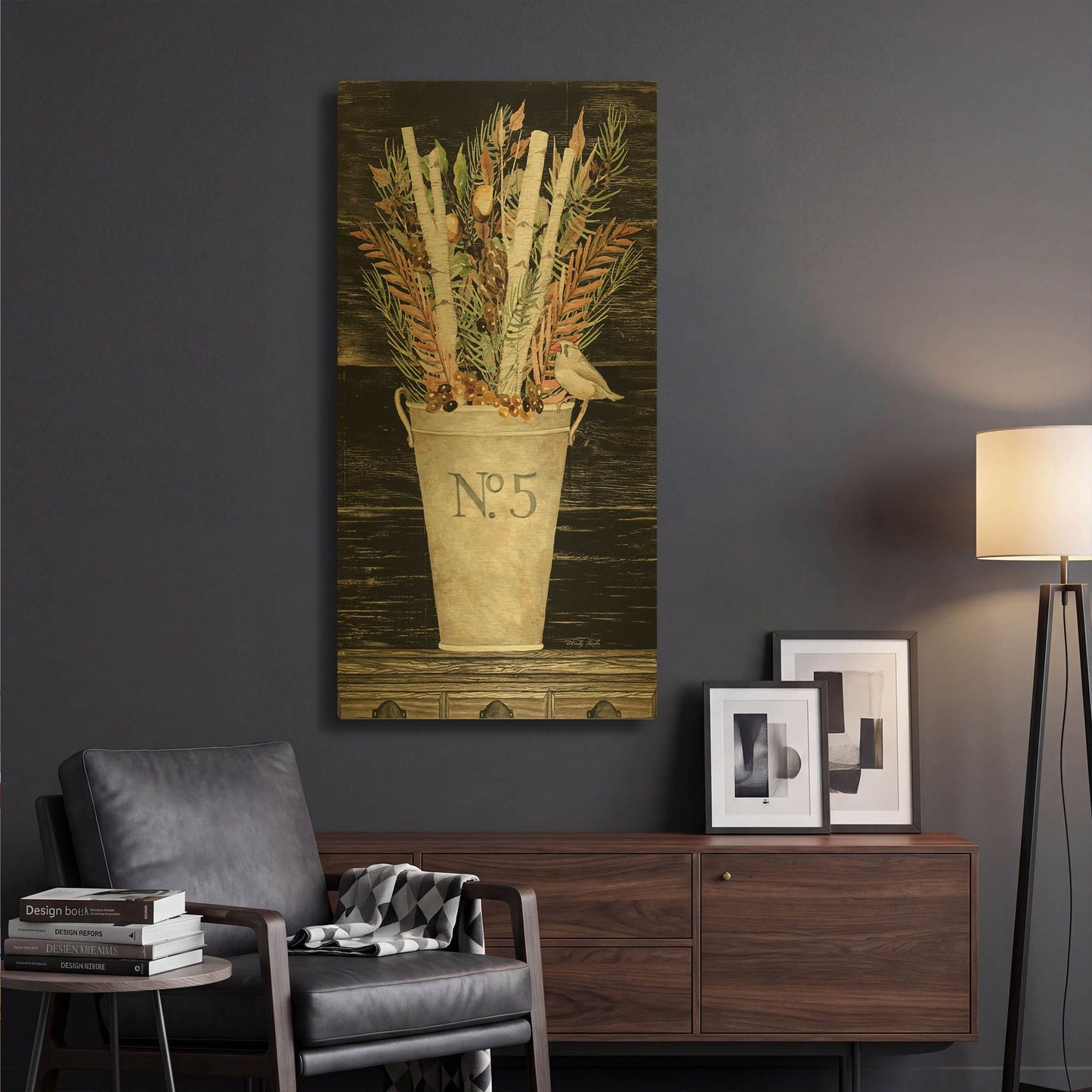 'Fall No. 5 Bouquet' By Cindy Jacobs Gold Metal Wall Art
