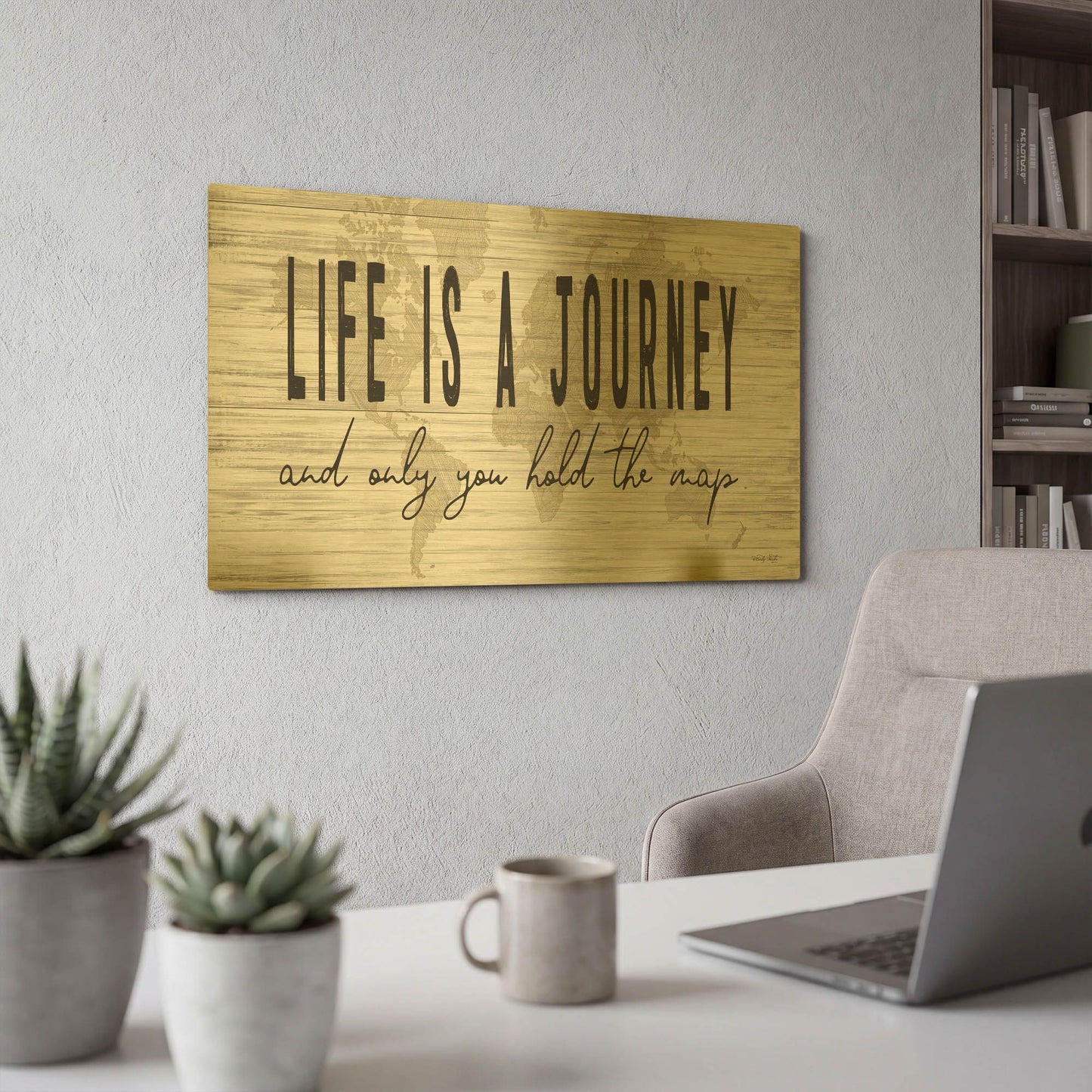 'Life is a Journey' By Cindy Jacobs Gold Metal Wall Art