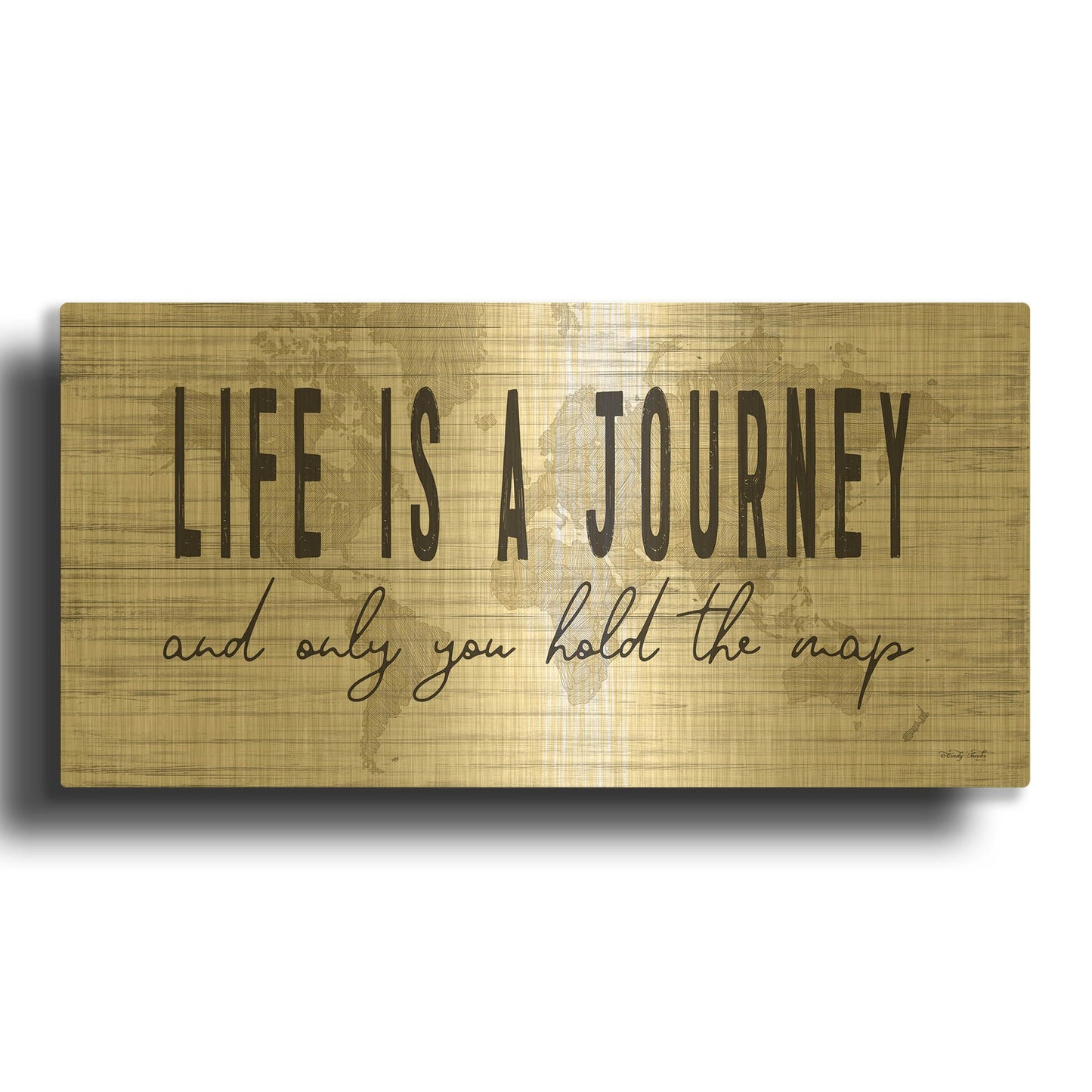 'Life is a Journey' By Cindy Jacobs Gold Metal Wall Art