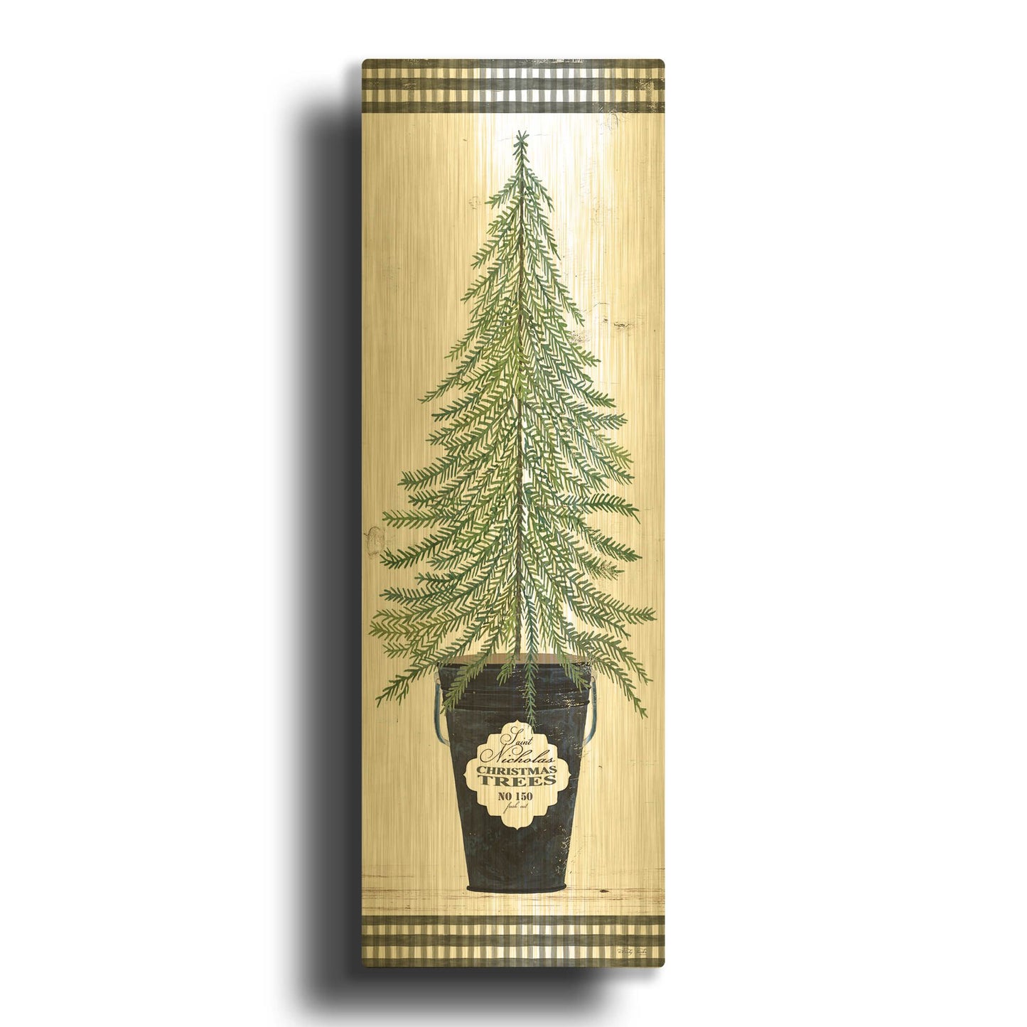 'Fir Tree' By Cindy Jacobs Gold Metal Wall Art