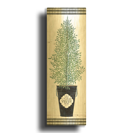 'Cedar Tree' By Cindy Jacobs Gold Metal Wall Art